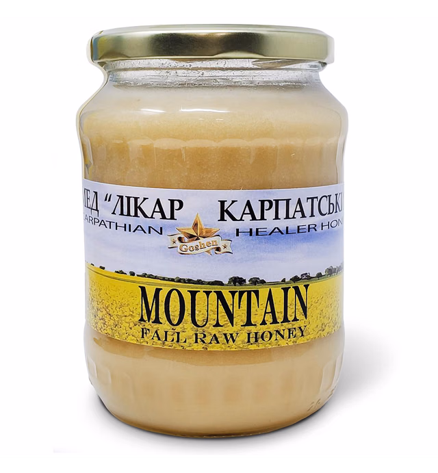 Goshen Honey Amish Extremely Raw Carpathian Pure MOUNTAIN Honey 100% Organically Natural with Life Enzymes Health Benefits | Unfiltered Unprocessed OU Kosher Certified Glass Jar 2.2 Lb | 35.2 Oz 1KG
