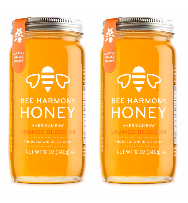 Bee Harmony American Raw Orange Blossom Honey, 12 Ounce (Pack of 2)…