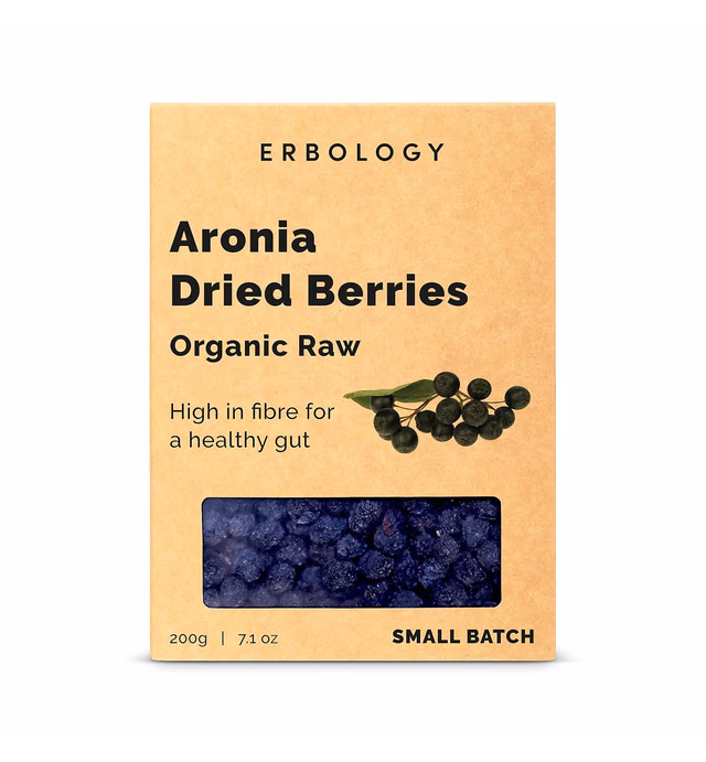 100% Organic Dried Aronia Berries 7.1 oz - Rich in Antioxidant Anthocyanins and Vitamin C - Sustainably Straight from Farm in Europe - Non-GMO - Recyclable Packaging