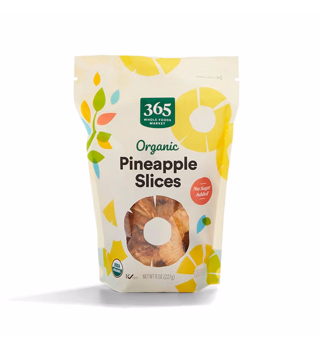 365 by Whole Foods Market, Organic Unsweetened Dried Pineapple, 8 Ounce