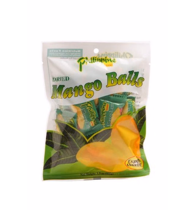Philippine Brand Dried Mango Balls, 3.5-Ounce Pouches (Pack of 10)