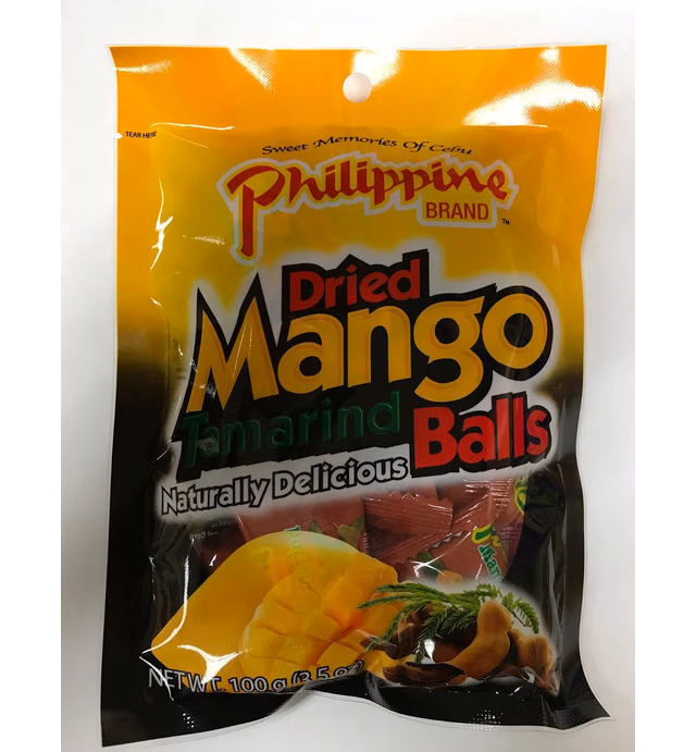 Philippine Brand Dried Mango Tamarind Balls, 3.53-Ounces Pouches (Pack of 10)