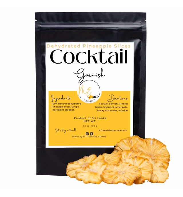3.5 Oz Dehydrated Pineapple slices | Over 20 Dried Pineapple slices| Dried Pineapple fruit | Cocktail Garnishes | Edible Cocktail Garnish|
