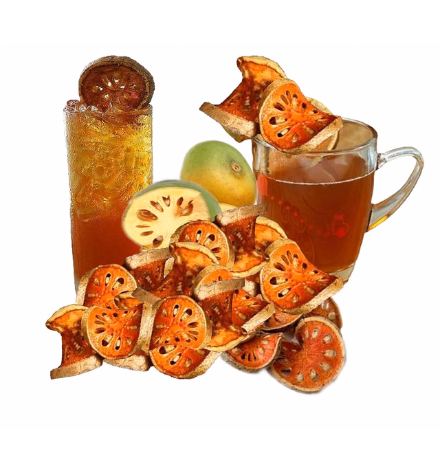 Lungcha Dried Bael or Matoom Organic Thai Fruit Tea for also Hot and Cold Herbal Drink 100 gram (3.5 Ounce)
