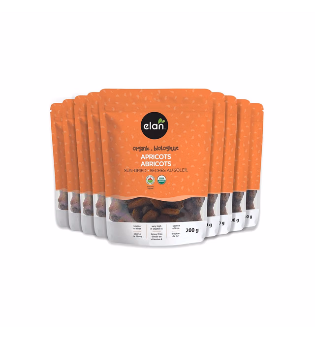 Elan Organic Apricots, Non-GMO, Vegan, Gluten-Free , 8 pack of 7 oz