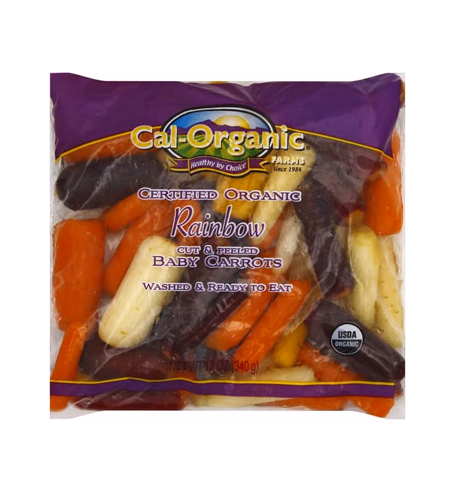 Carrot Baby Peeled Rainbow Bag Organic, 12 Ounce