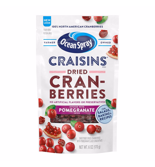 Ocean Spray Craisins Dried Cranberries, Pomegranate, 6 Ounce (Pack of 12)