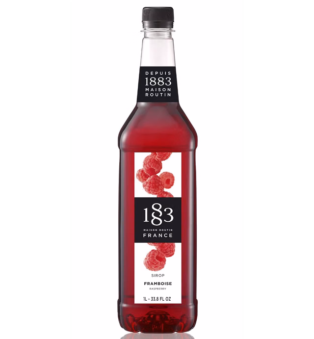 1883 Maison Routin - Raspberry Syrup - Made in France - Pet Bottle | 1 Liter (33.8 ounces)