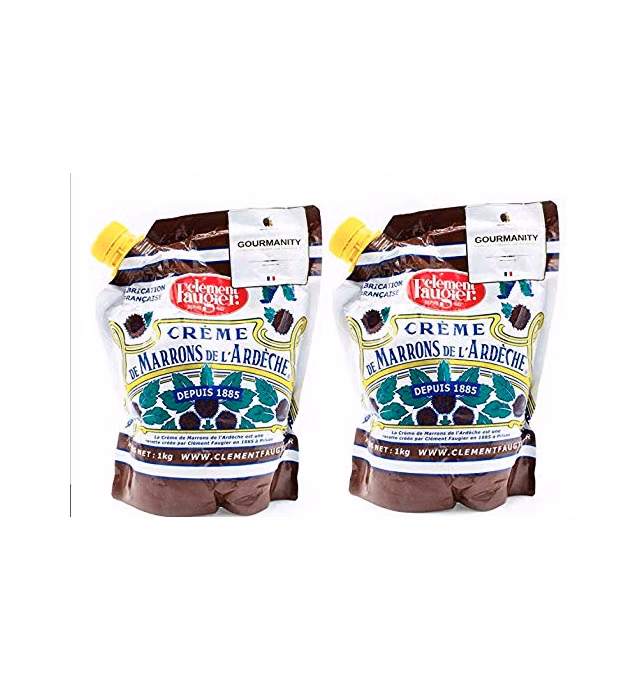 Clement Faugier Produced For Gourmanity 1 kg (Pack of 2) Chestnut Jam Pouch, Creme De Marron, Chestnut Puree, Chestnuts Paste, Creme De Marrons From France, Gourmet Chestnut Cream, Kosher