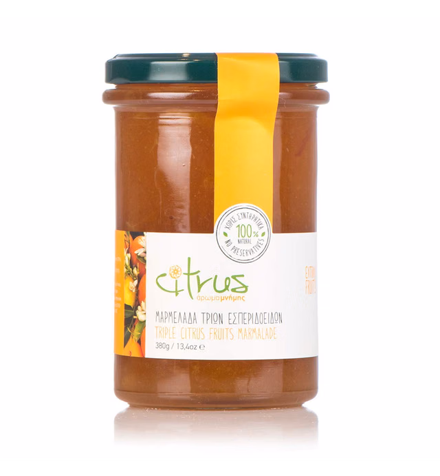 Citrus Chios - Triple Citrus Fruit Marmalade - Orange, Bitter Orange, Graperfruit - Handmade in Small Batches in Greece (13.4 Ounce, 380 Grams)