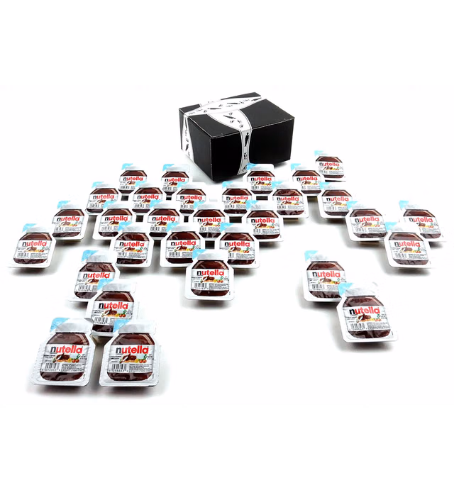 Ferrero Nutella Hazelnut Spread With Cocoa, 0.52 oz Single Serve Packets in a BlackTie Box (Pack of 30)