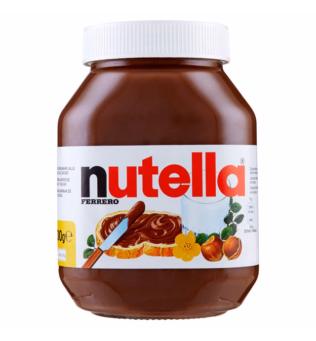 Nutella Ferrero Chocolate Hazelnut Spread in Glass JAR 1 Kilo Authentic Made in Poland