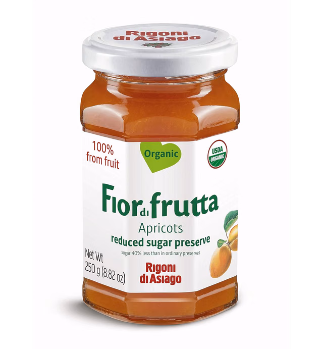 Rigoni di Asiago Fiordifrutta Organic Fruit Spread, Apricot, 8.82 Ounce Pack of 6