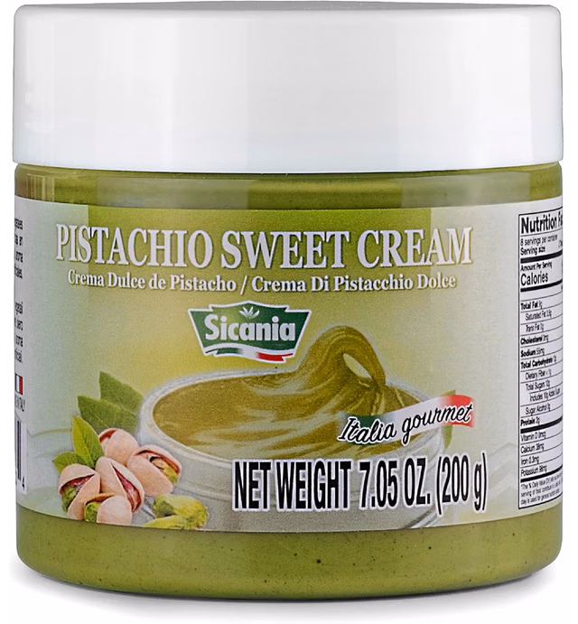 SICANIA Pure Pistachio Cream Spread 200g - Sicilia's Finest, Gluten & Palm Oil Free, 100% Natural | Ideal for Baking, Desserts & Breakfasts | Gourmet Italian Recipe | Silky Smooth Texture | Foodie Gift - Pack of 2