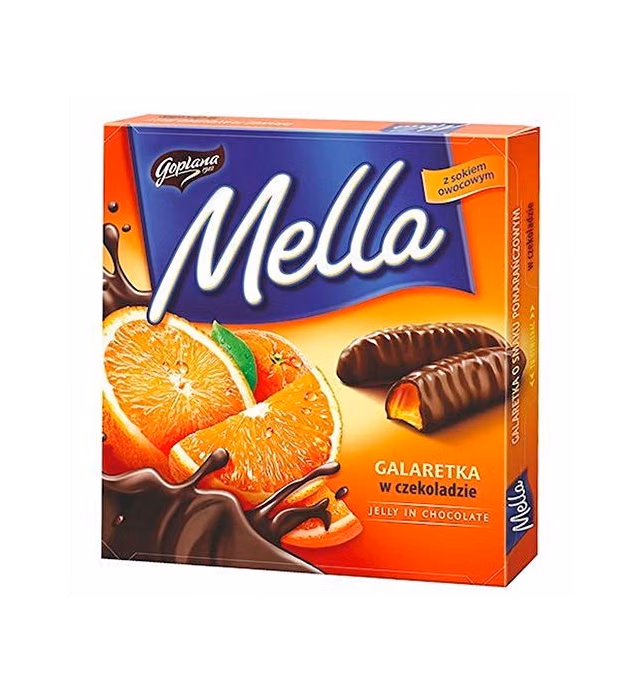 Jutrzenka MELLA Cocolate Coated Orange Jelly, 6.7oz Pack of 3