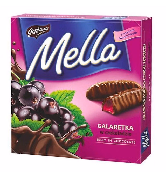 Jutrzenka MELLA Cocolate Coated Blackcurrant Jelly, 6.7oz