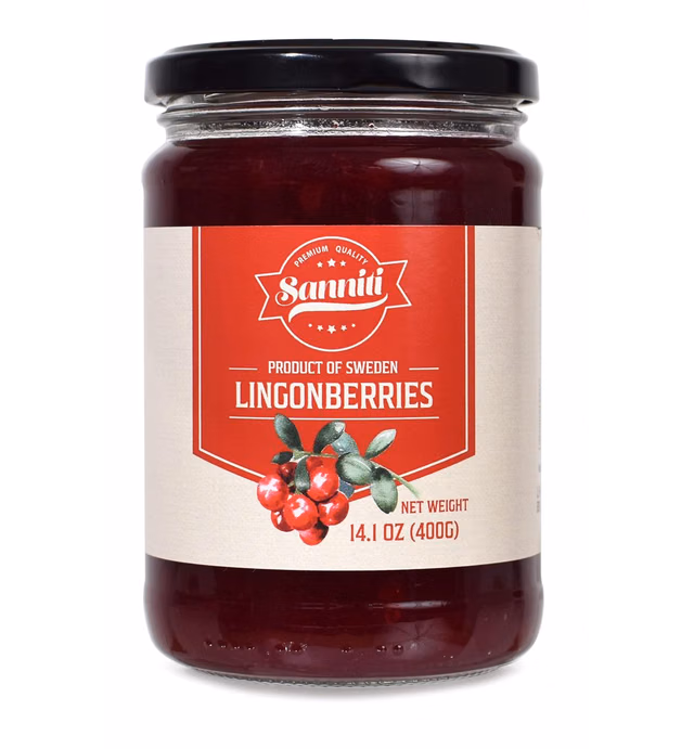 Sanniti Lingonberries Jar imported from Sweden, 14.1 Ounces
