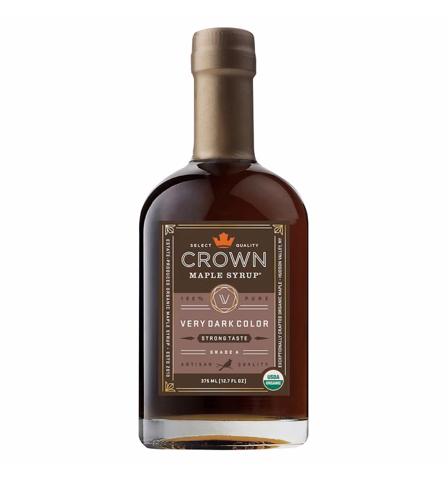 Crown Maple Very Dark Color, Strong Taste Certified Organic Maple Syrup, 12.7 Fl Oz, Pancakes, Basting Glazes, Sauces, Mustards