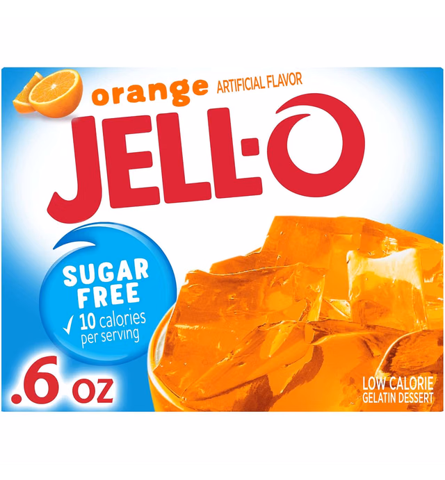 Jell-O Gelatin Mix, Orange Sugar Free, 6 oz