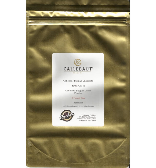 Callebaut CP777 Cocoa Powder 22/24% from OliveNation, Rich Dutch Processed Cacao Powder for Baking, Fillings, Confectionery, Edible Decoration - 2 pounds