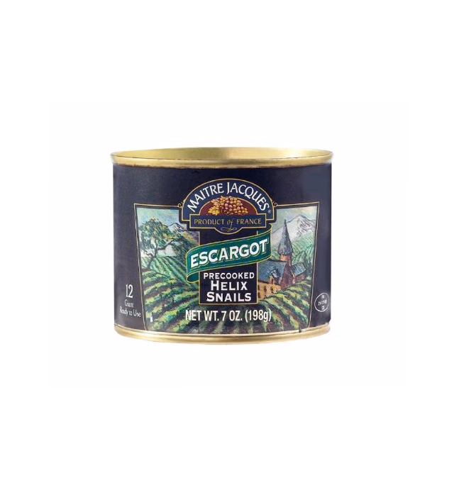Maitre Jacques, Precooked French Helix Snails, 12 Count, 7-Ounce Cans (Pack of 6)