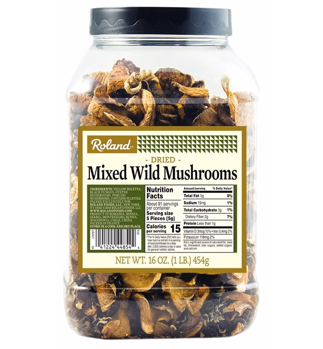 Roland Foods Dried Mixed Wild Mushrooms Specialty Imported Food ,16 Ounce (Pack of 1)