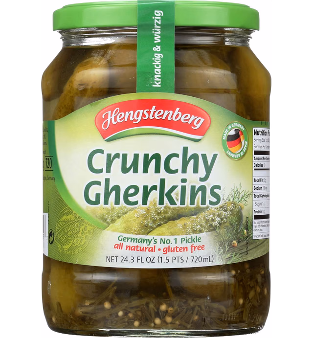 Crunchy Gherkins, German Pickles (Hengst.) 24.3oz
