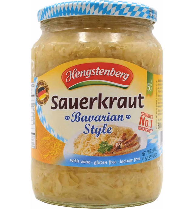 Hengstenberg Sauerkraut, Bavarian Style, 24 Ounce (Pack of 12)