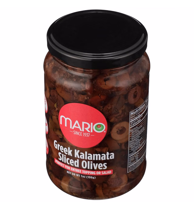 Mario Camacho Foods Sliced Kalamata Mediterranean Olives, 7 Ounce