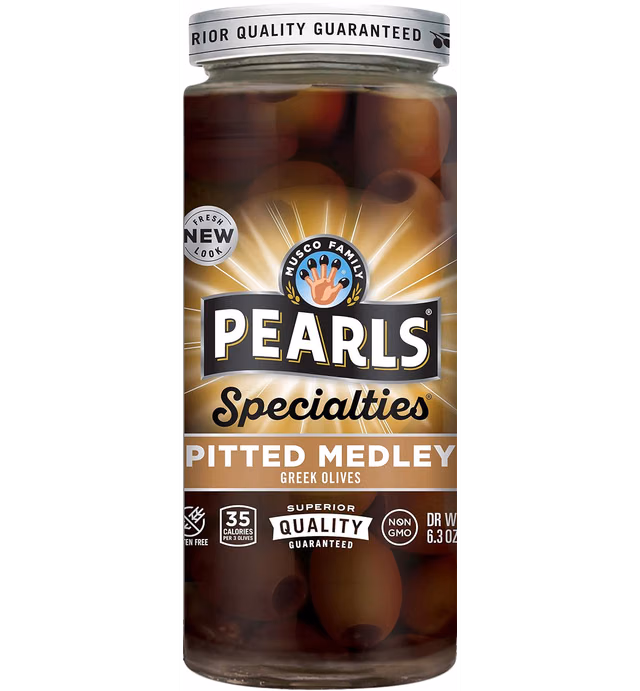 Pearls Specialties, Pitted, Greek Medley Olives, 6.3 oz, 6-Jars