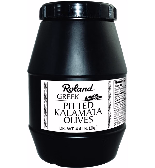 Roland Foods Whole Pitted Kalamata Olives from Greece, Specialty Imported Food, 4.4 Lbs