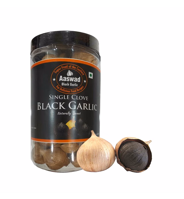 Single Clove Black Garlic 425 Grams / 15 OZ Unpeeled Whole Bulbs, by Aaswad Impex