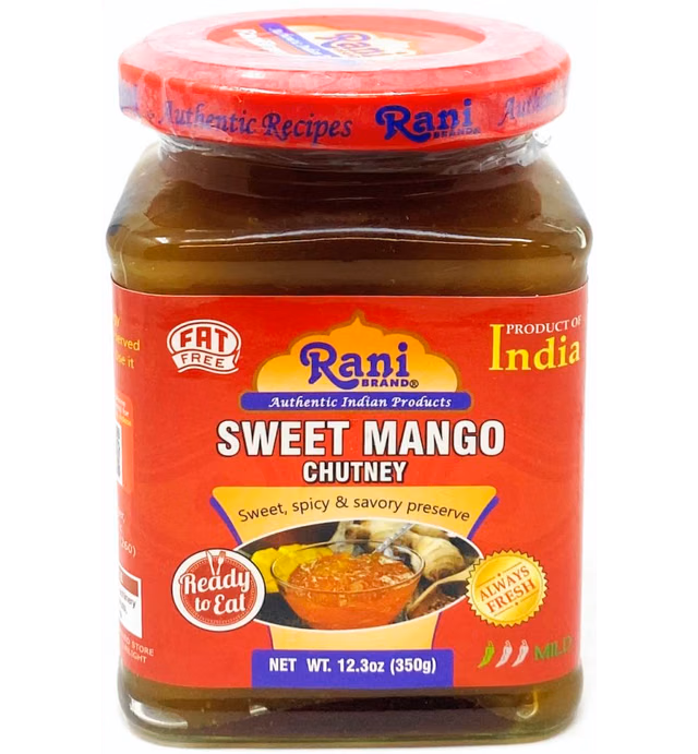 Rani Sweet Mango Chutney (Indian Preserve) 12.3oz (350g) Glass Jar, Ready to eat, Vegan ~ Gluten Free, All Natural, NON-GMO