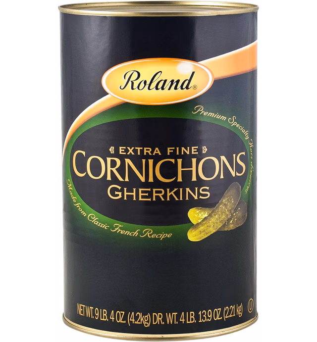 Roland Foods Premium Quality Small Cornichons, Specialty Imported Food, 4.1-Liter Can