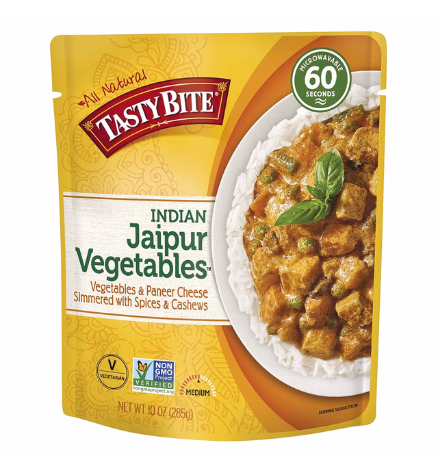 Tasty Bite Jaipur Vegetables, 10 Ounce, Pack of 6, Ready to Eat, Microwavable Entrée with Cashews & Raisins, Vegetarian