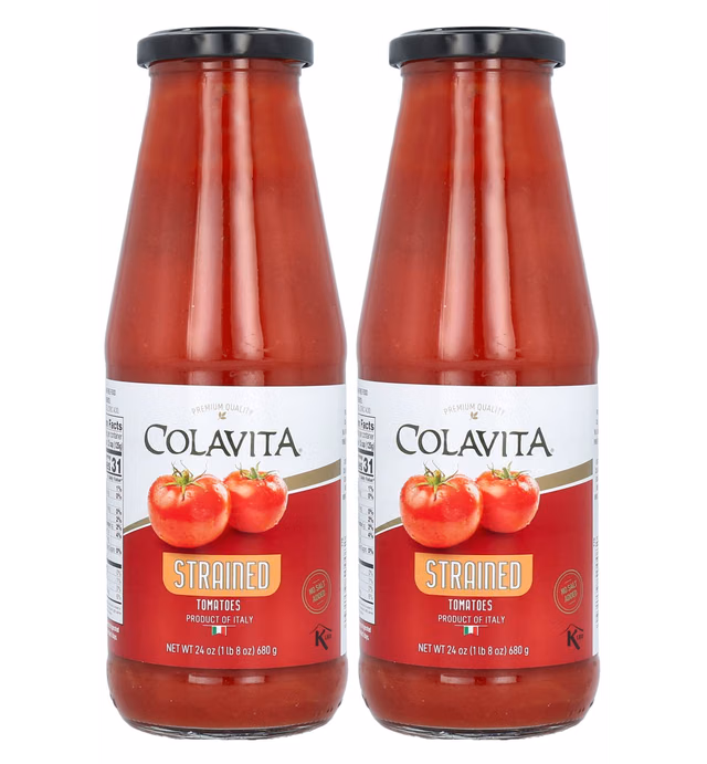 Colavita Italian Passata, Strained Tomatoes, (Pack of 2), 48 oz