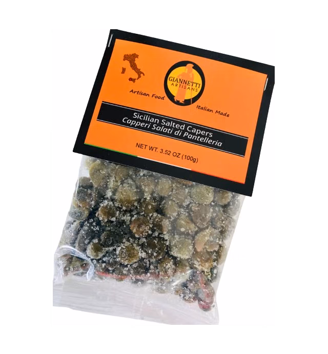 Giannetti Artisans Authentic Sicilian Salted Capers of Pantelleria - Imported from Italy - 3.52 oz