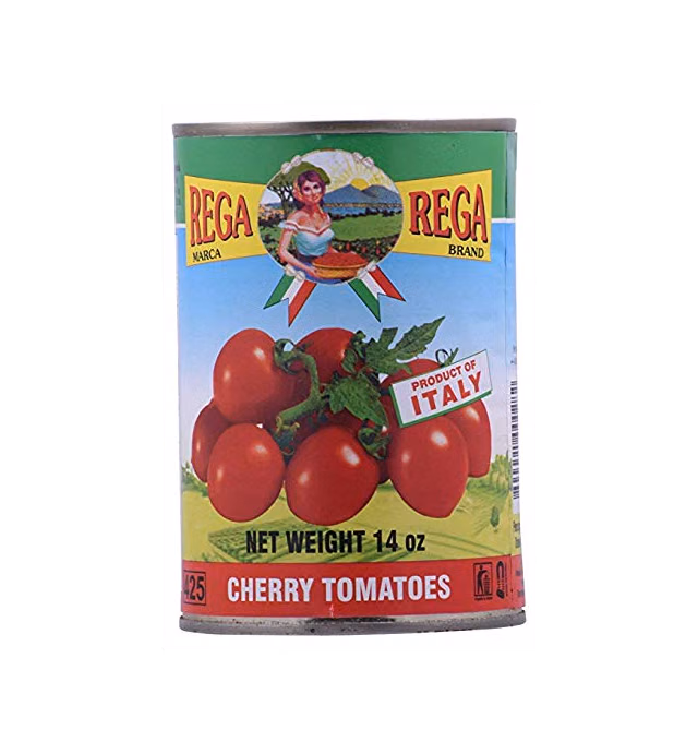 REGA Cherry Tomatoes, Pack of 6 Cans, 14 Ounce Each Can, All Natural Imported from Italy, Rega Pomodorini