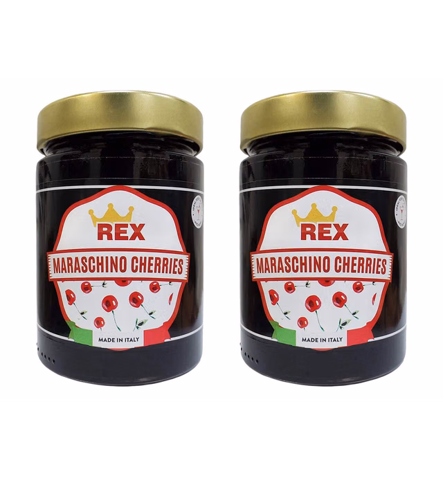 REX Gourmet Cocktail Italian Maraschino Cherries, 14.1 Ounce (Pack of 2)