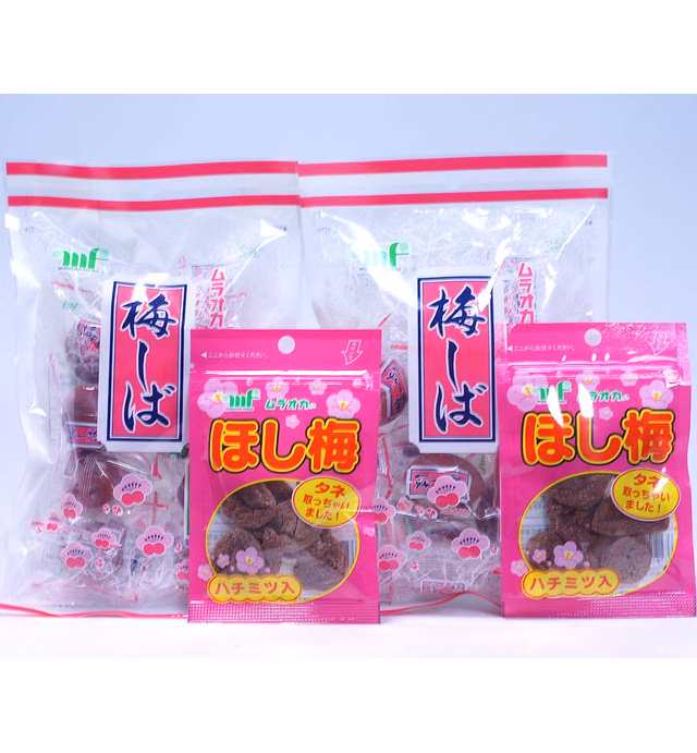 Umeshiba Pickled Plum Japanese Umeboshi Snack (2 Crunchy & 2 Dried Pickled Plum)
