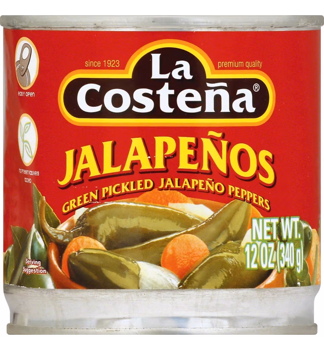 La Costena Whole Jalapeno, 12-Ounce (Pack of 12)