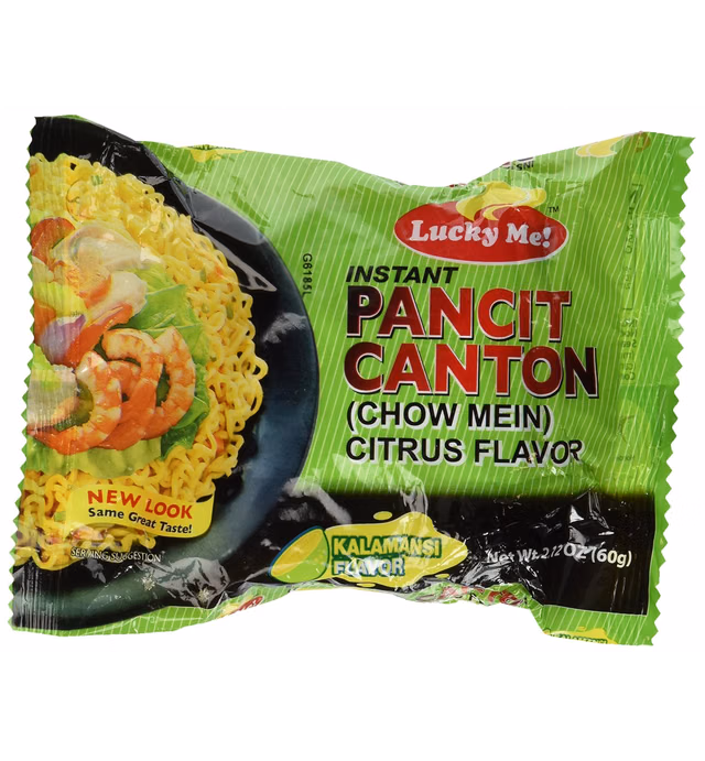 Pancit Canton Citrus Flavor (Kalamansi) Chow Mein - 6 x 2.12 oz by Lucky Me