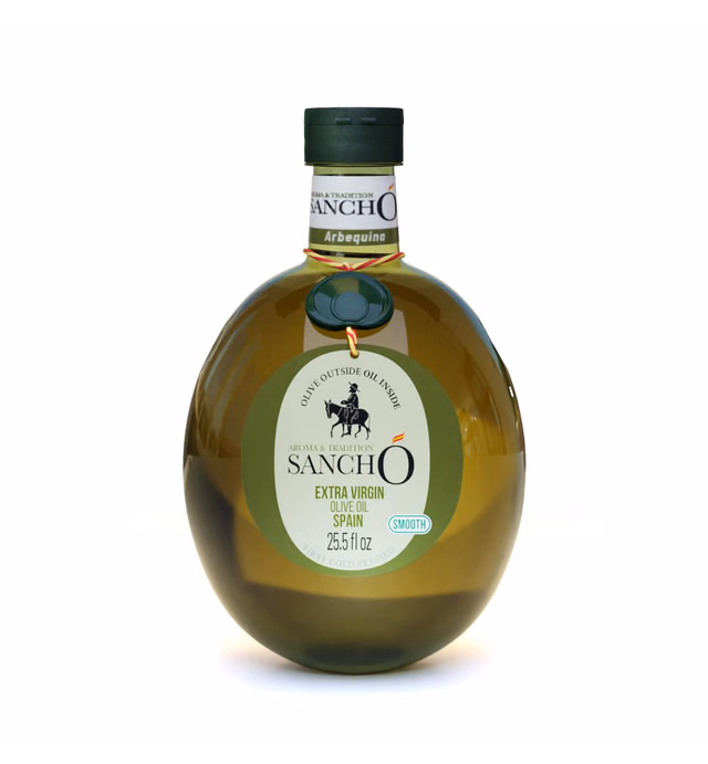Spanish Extra Virgin Olive Sancho Arbequina Variety Cold Extracted 25.5 fl oz / 750 ml Plastic Bottle