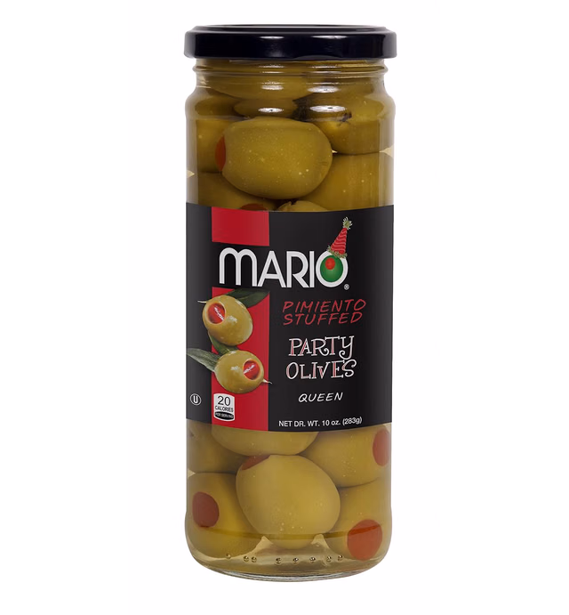 Mario Camacho Foods Pimento Stuffed Queen Party Olives, 10 Ounce