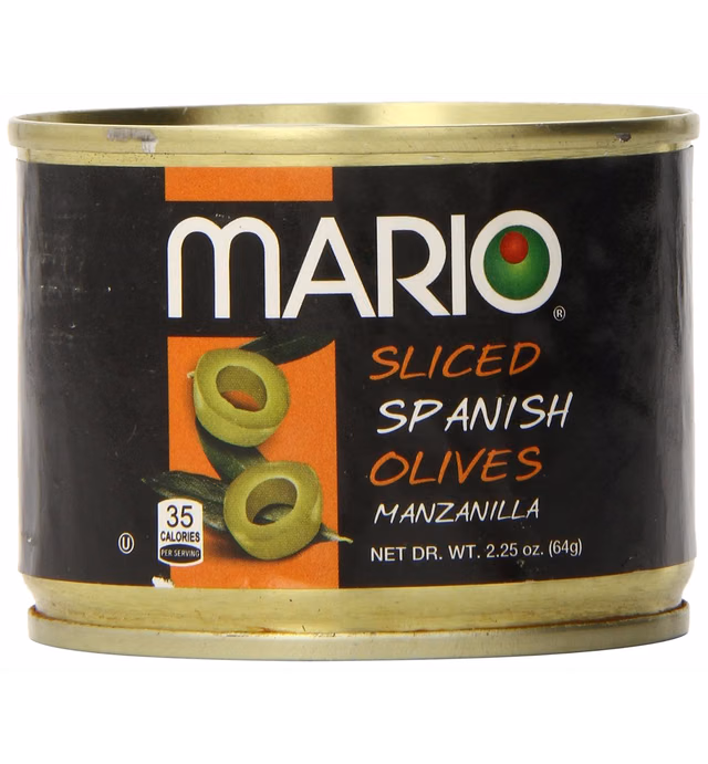 Mario Camacho Sliced Green Olives, 2.25-Ounce Cans (Pack of 12)