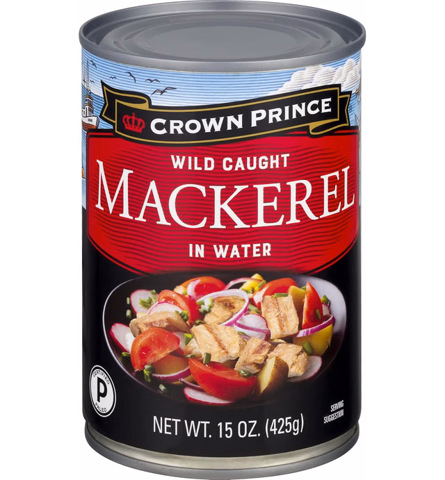Crown Prince Mackerel in Water, 15-Ounce Cans (Pack of 12)