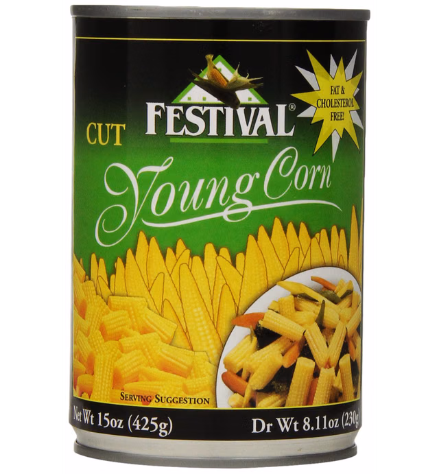 Festival Cut Baby Corn, 15-Ounce (Pack of 12)