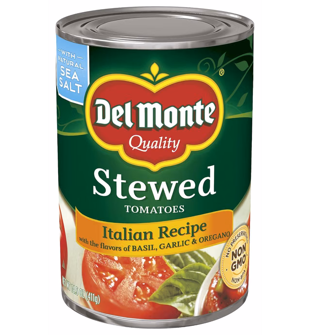 Del Monte Stewed Tomatoes with Basil, Garlic and Oregano, 14.5 Oz Can
