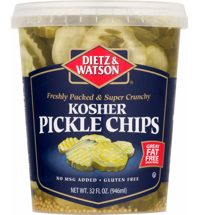 Dietz & Watson Kosher Pickle Chips, 32 oz