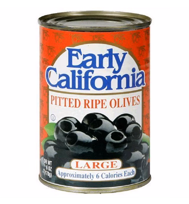 Early California Large Pitted Olives, 6 oz